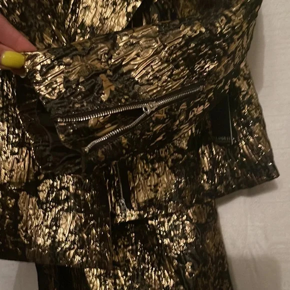 🖤SOLD💛Eloquii Gold and Black Brocade Mini Belted Dress/Jacket - Picture 7 of 11